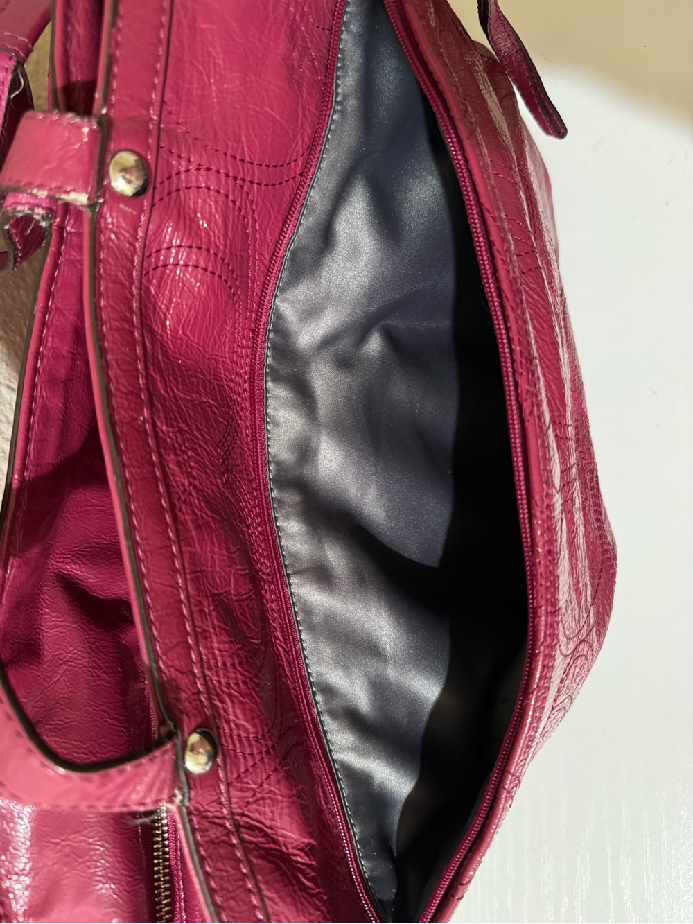 Coach Signature Leather Tote in Deep Raspberry - Picture 4 of 16